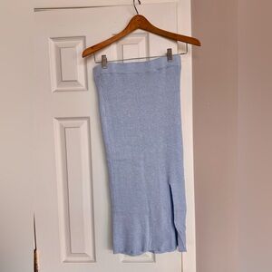 Lucy Paris Gray Maxi Pencil Skirt with Slit